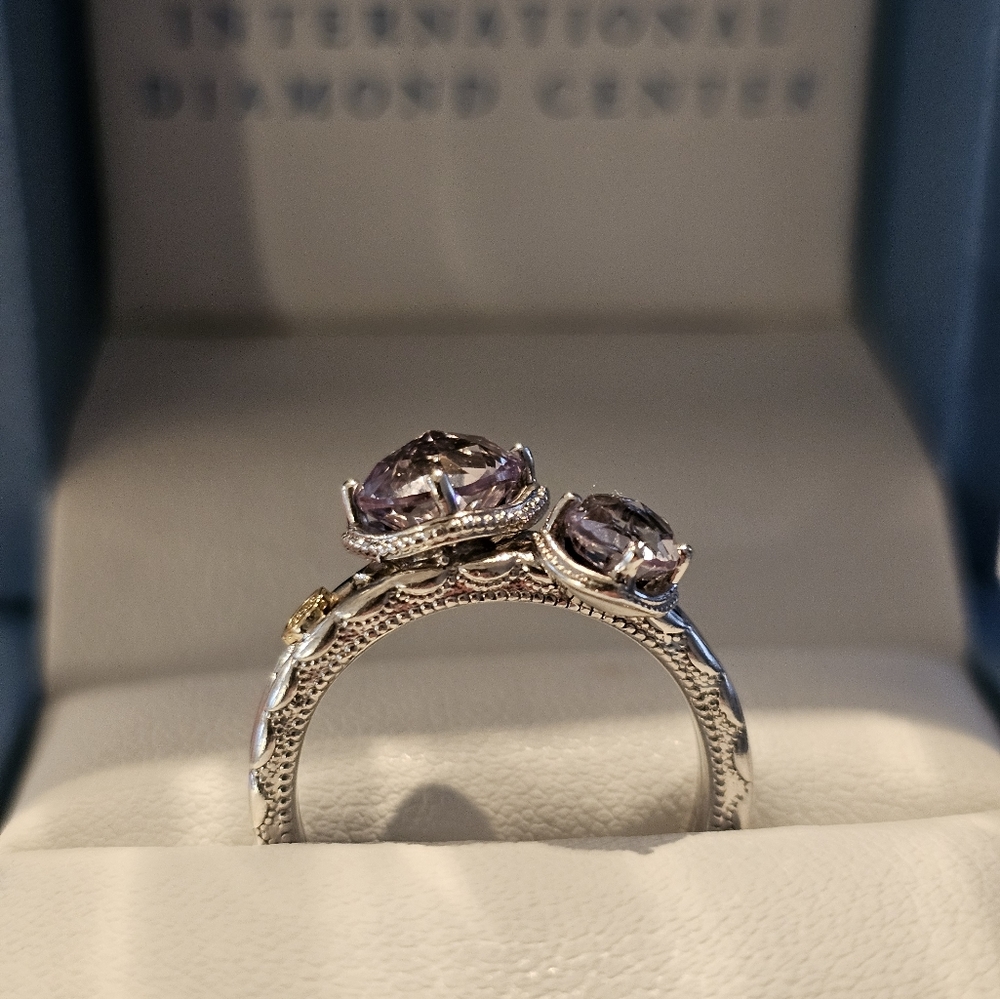 Tacori 2 stone Rose Amethyst ring Size 7